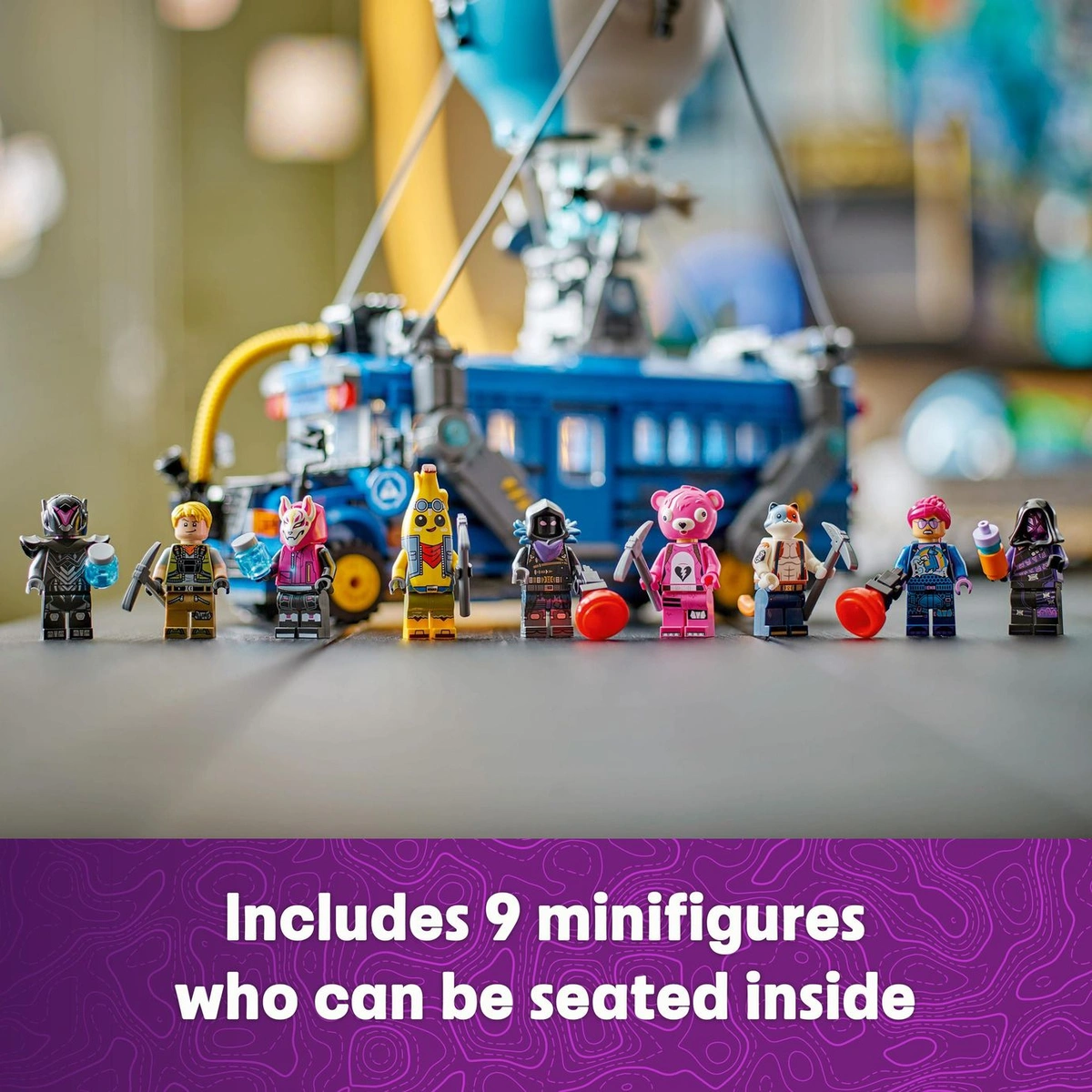 LEGO Fortnite Battle Bus Toy Set with 9 Characters 77073