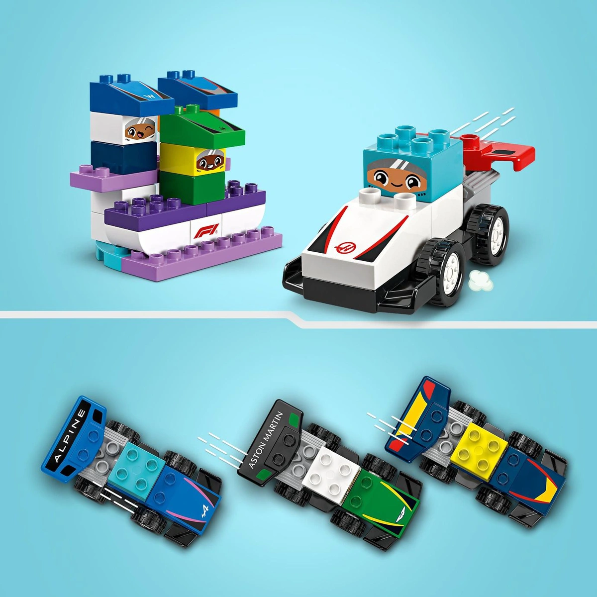 LEGO DUPLO F1 Team Race Cars & Drivers Role Play Toy 10445