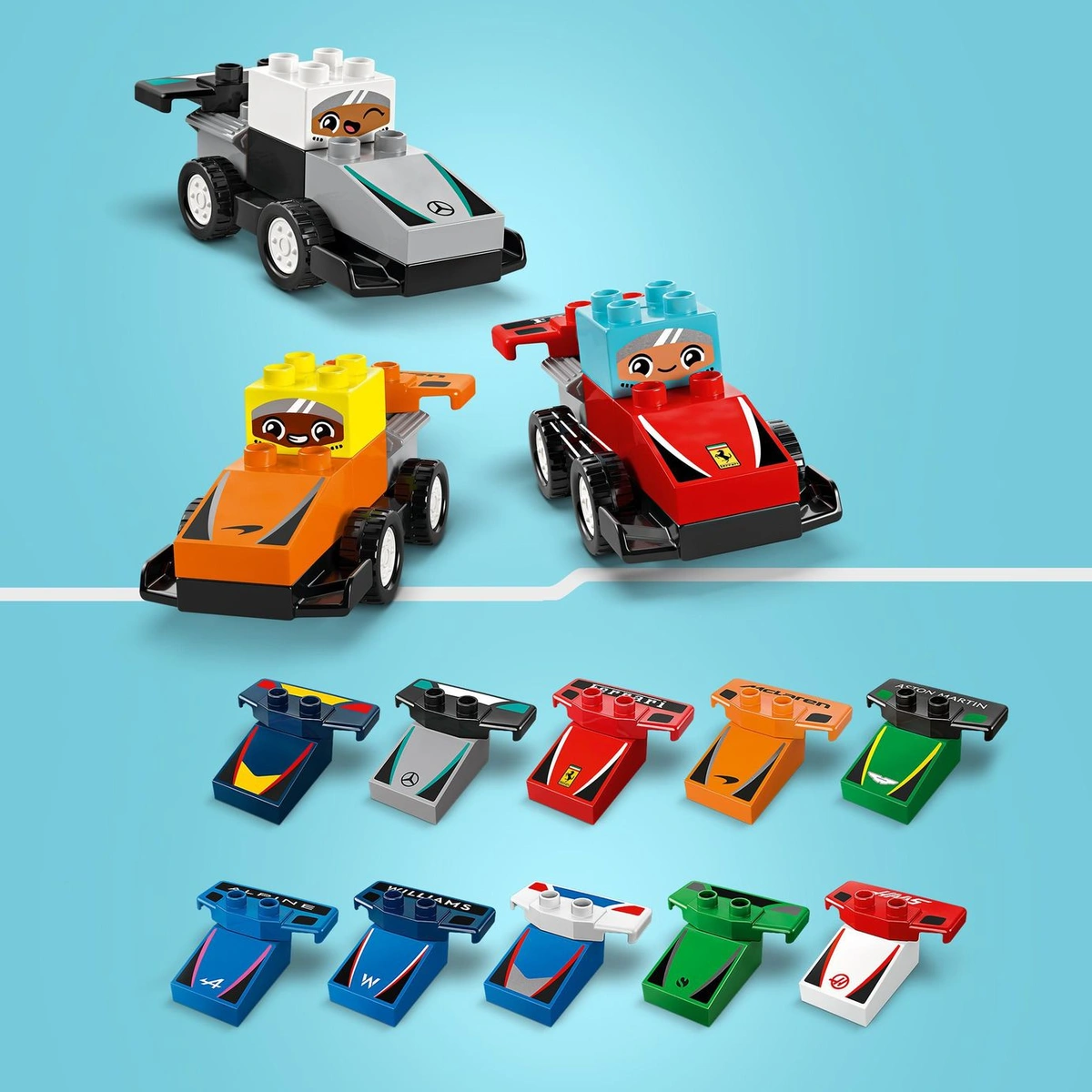 LEGO DUPLO F1 Team Race Cars & Drivers Role Play Toy 10445