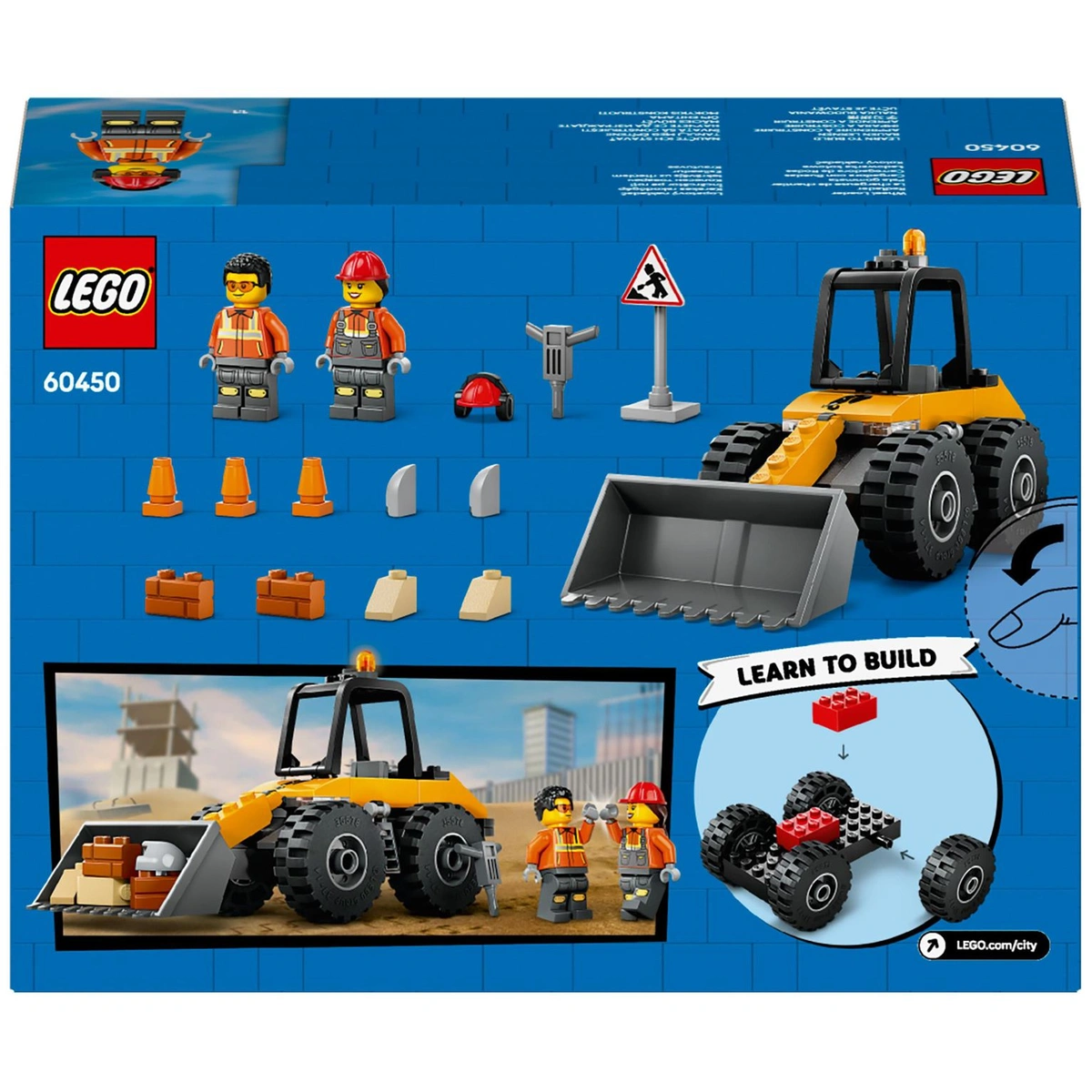 LEGO City Yellow Construction Wheel Loader Vehicle Toy 60450