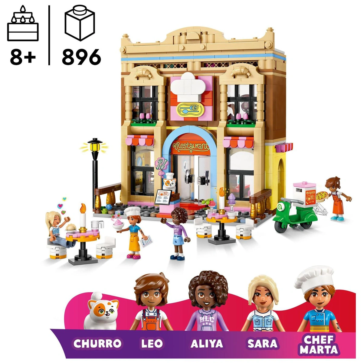 LEGO Friends Restaurant & Cooking School Toy Food Set 42655