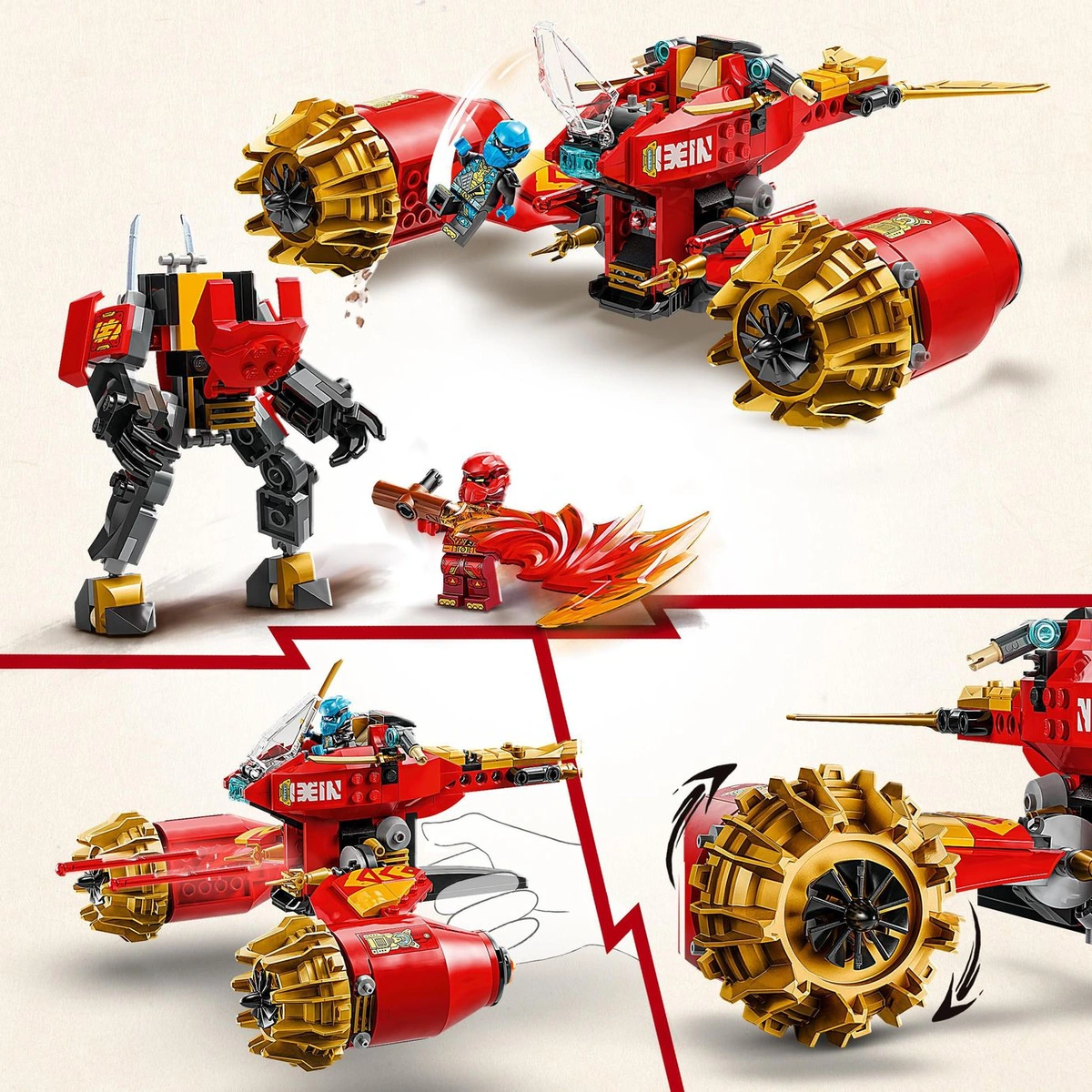 LEGO NINJAGO Kai's Mech Storm Rider 2in1 Ninja Toy Set 71830