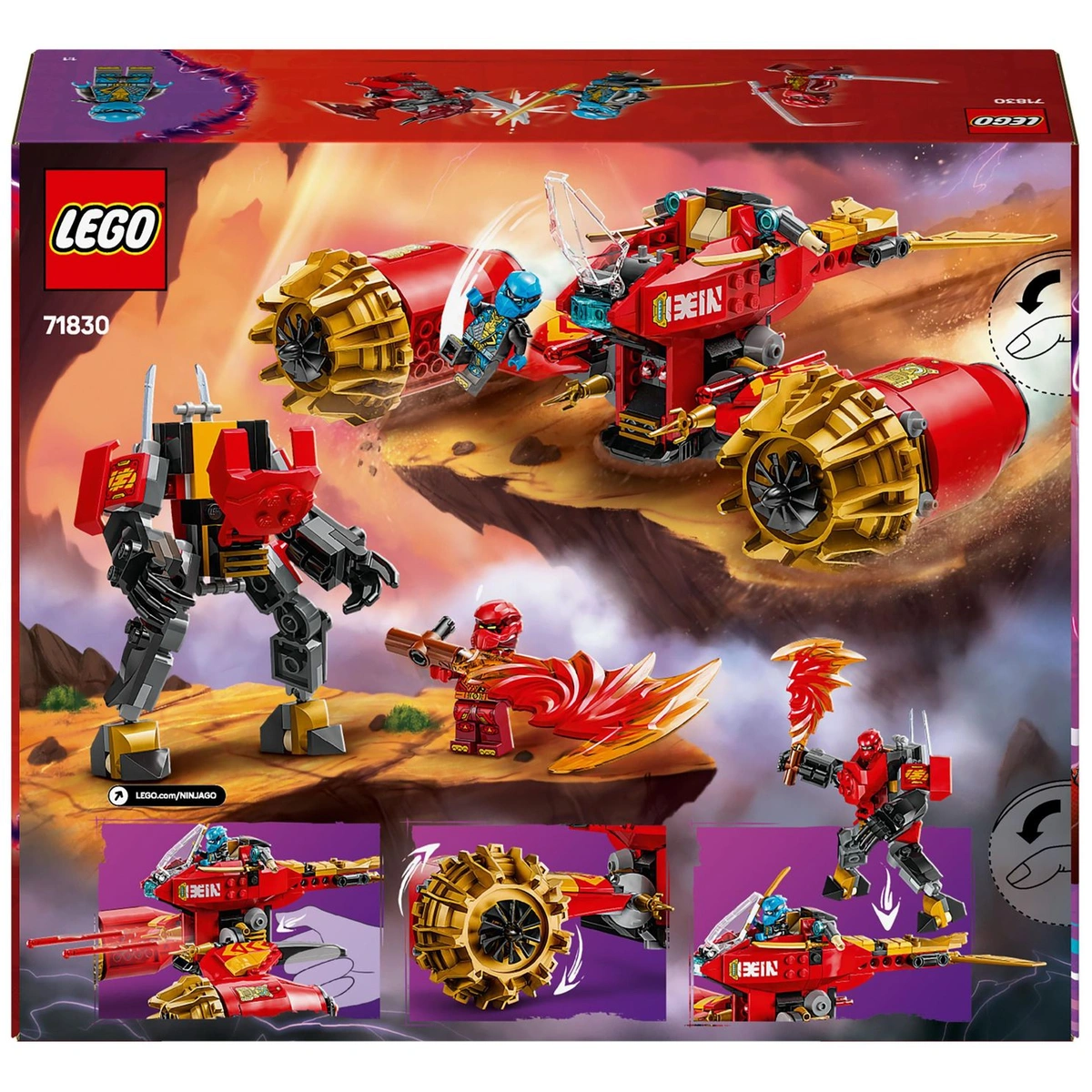 LEGO NINJAGO Kai's Mech Storm Rider 2in1 Ninja Toy Set 71830