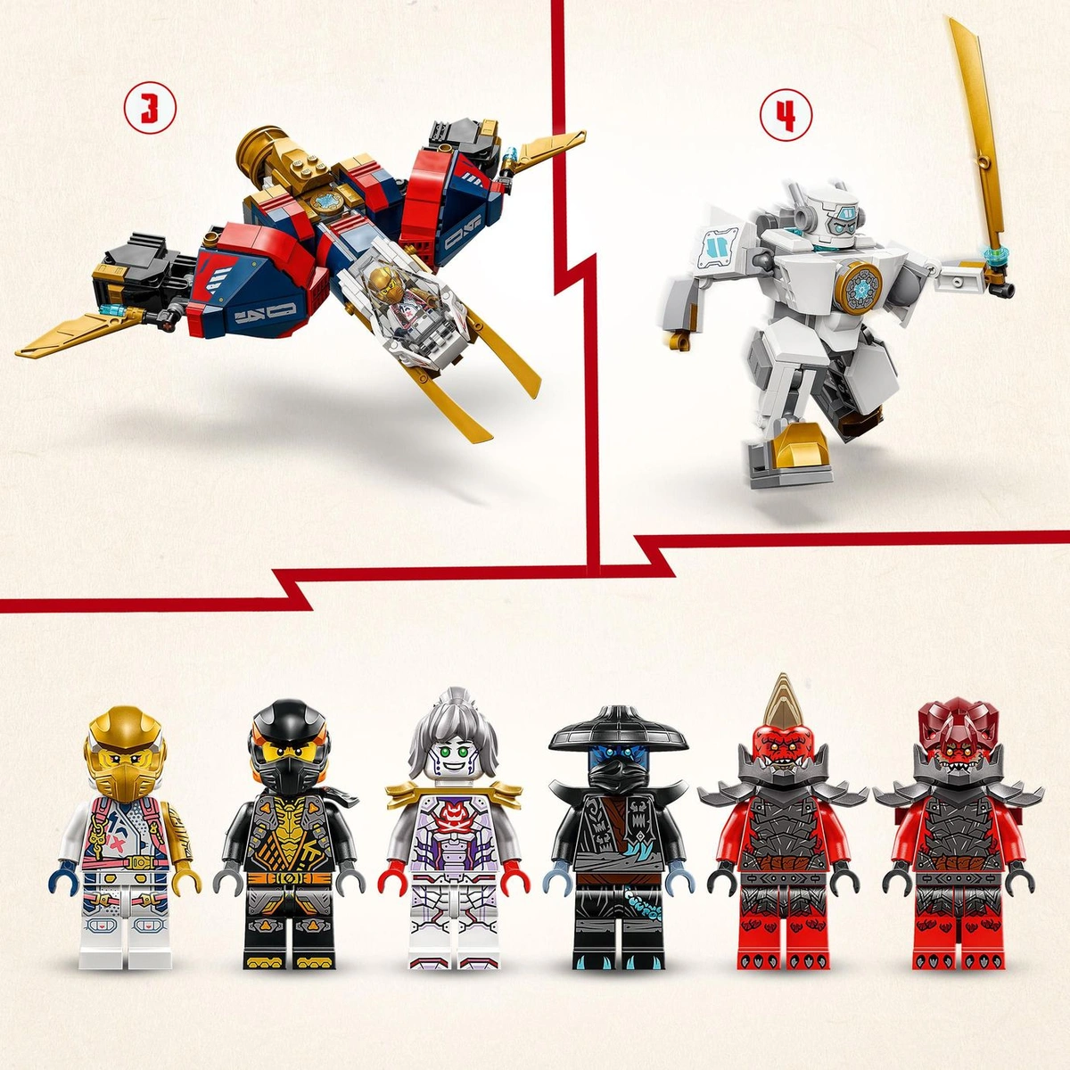 LEGO NINJAGO 4in1 Zane's Ultra Combiner Mech Ninja Toy 71834