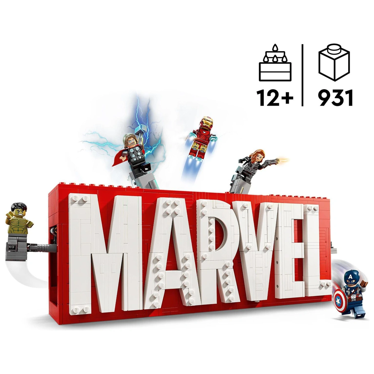 LEGO Marvel: MARVEL Logo & Minifigures Building Toy 76313