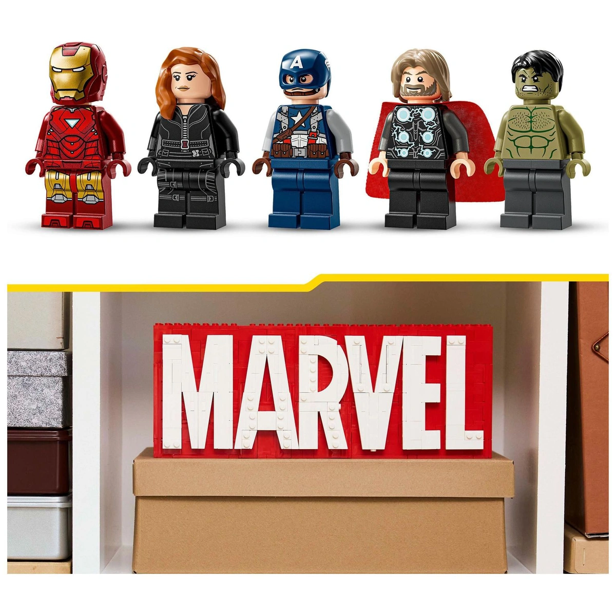 LEGO Marvel: MARVEL Logo & Minifigures Building Toy 76313