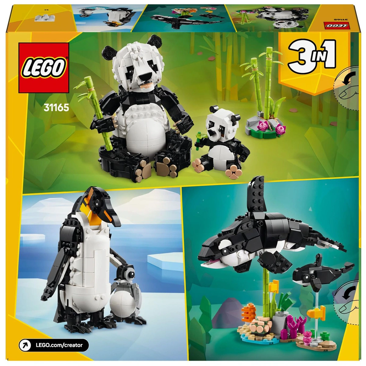 LEGO Creator 3in1 Wild Animals: Panda Family Toy Set 31165