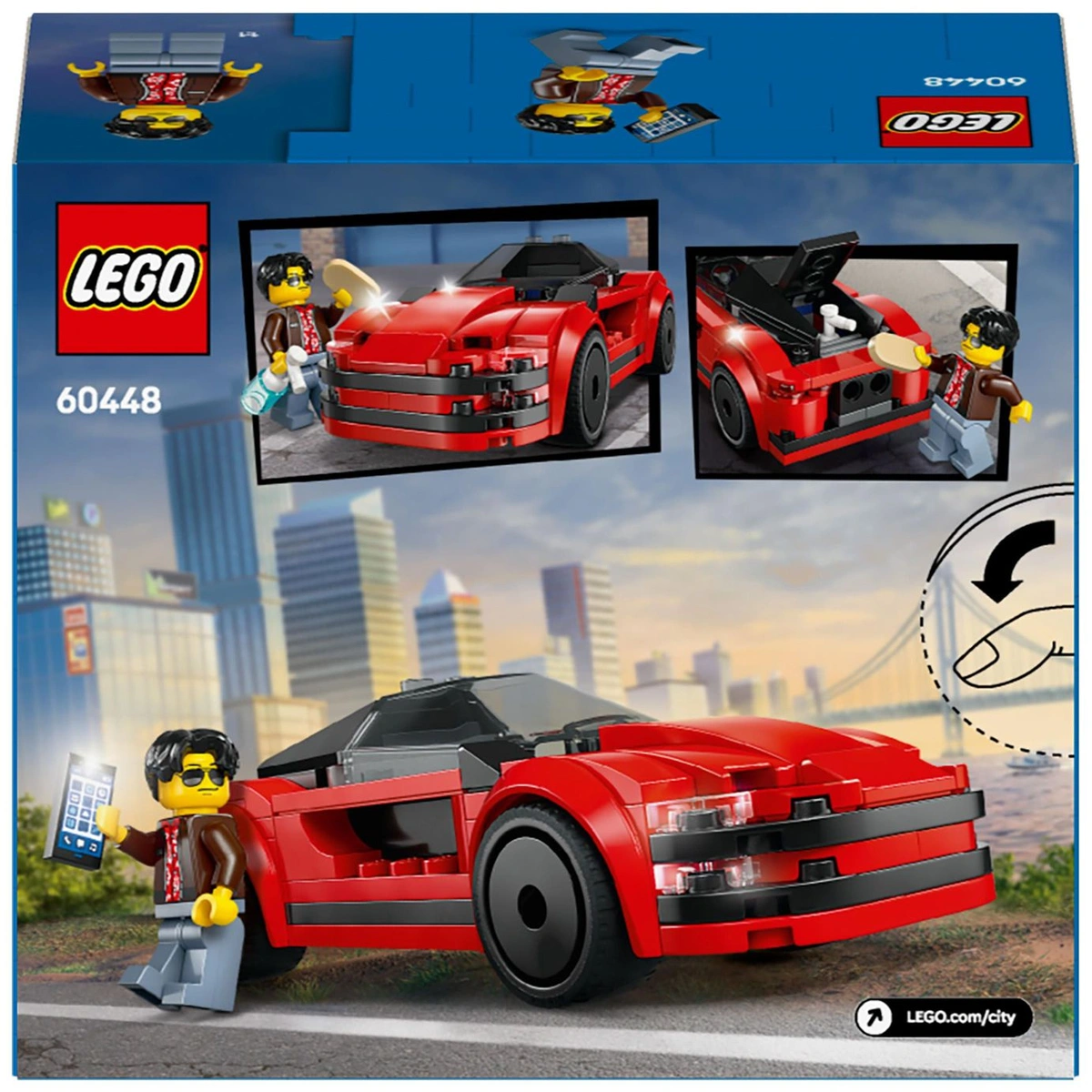 LEGO City Red Sports Car, Toy Supercar Vehicle Set 60448