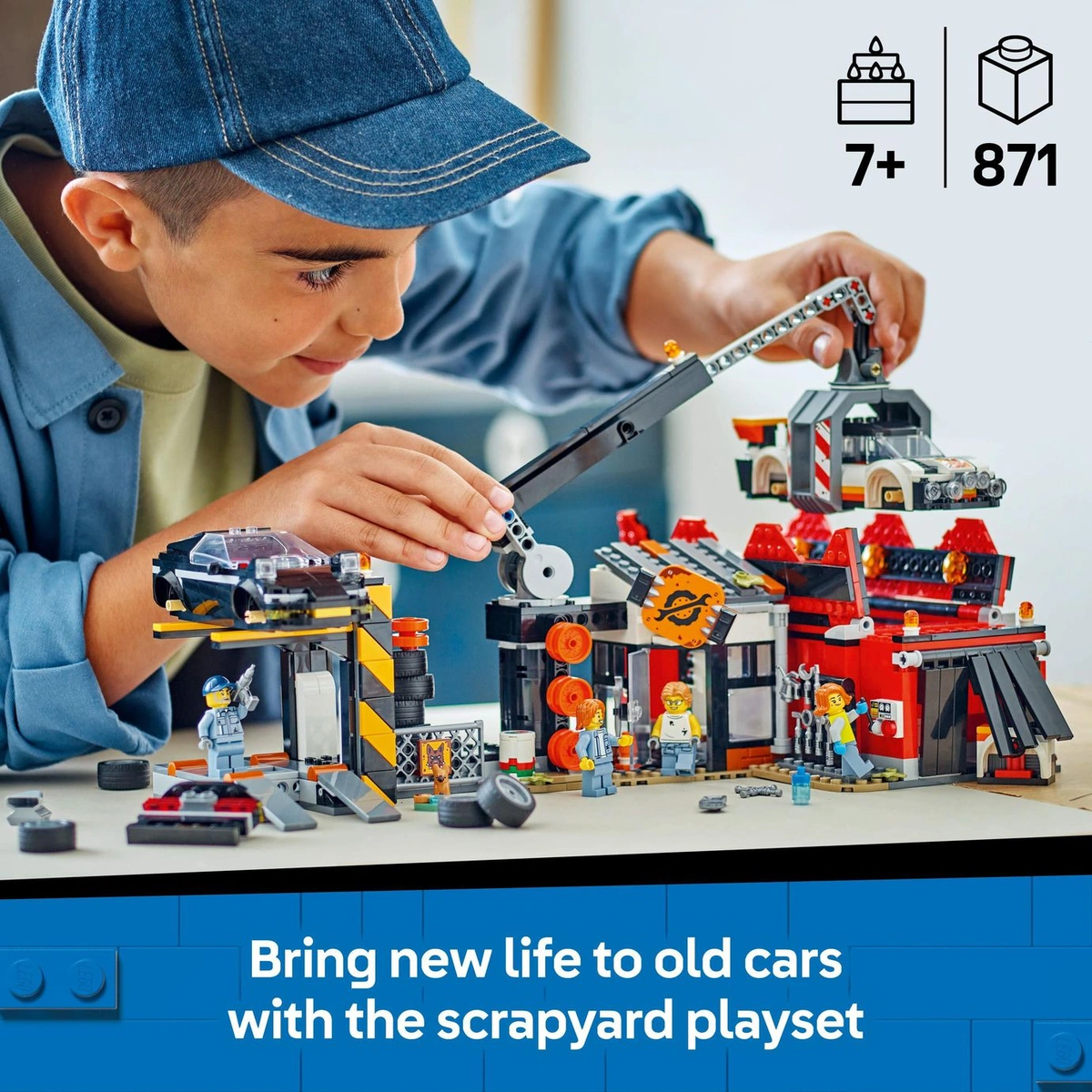 LEGO City Scrapyard with Cars, Building Toy Set 60472