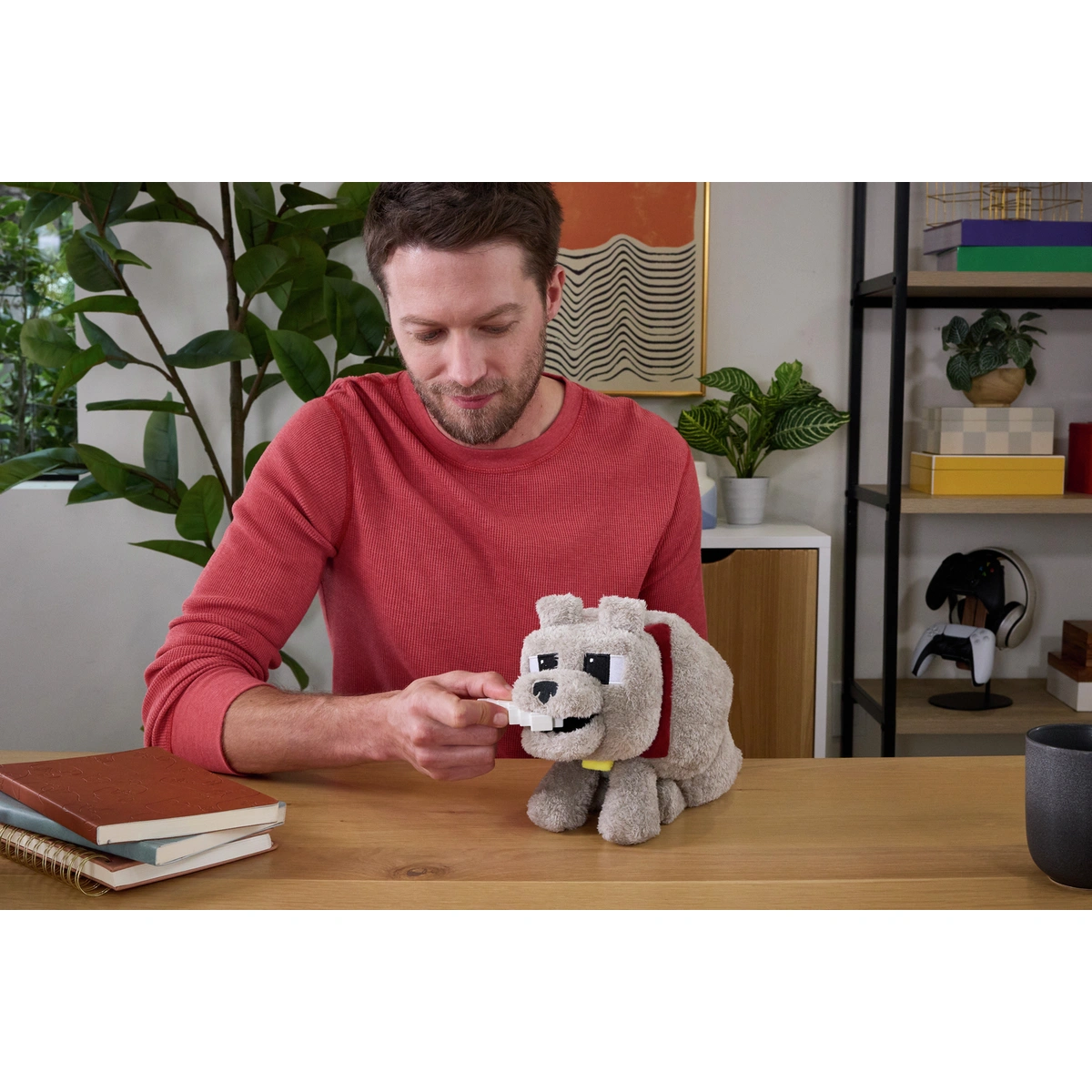Minecraft Movie Dennis Plush Interactive Toy & Bone
