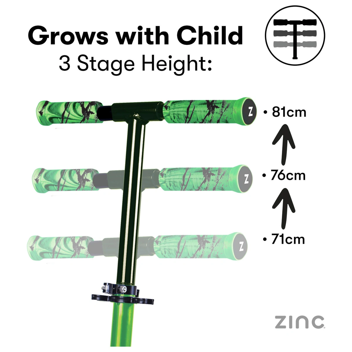 Zinc Identity Kids Folding Incline Scooter - Green