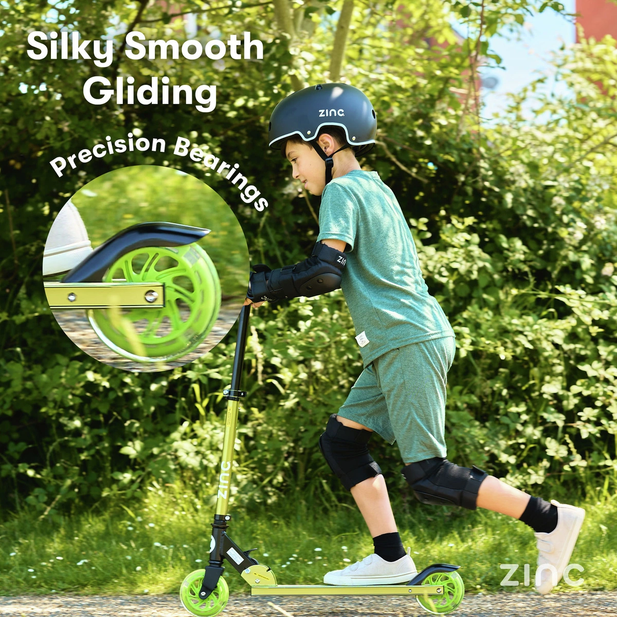 Zinc Identity Kids Folding Incline Scooter - Green