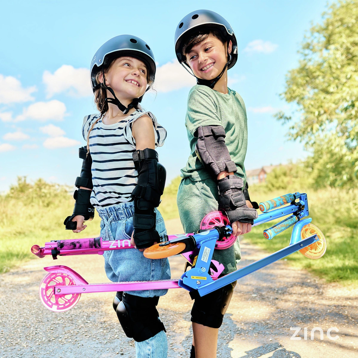 Zinc Identity Kids Folding Incline Scooter - Green