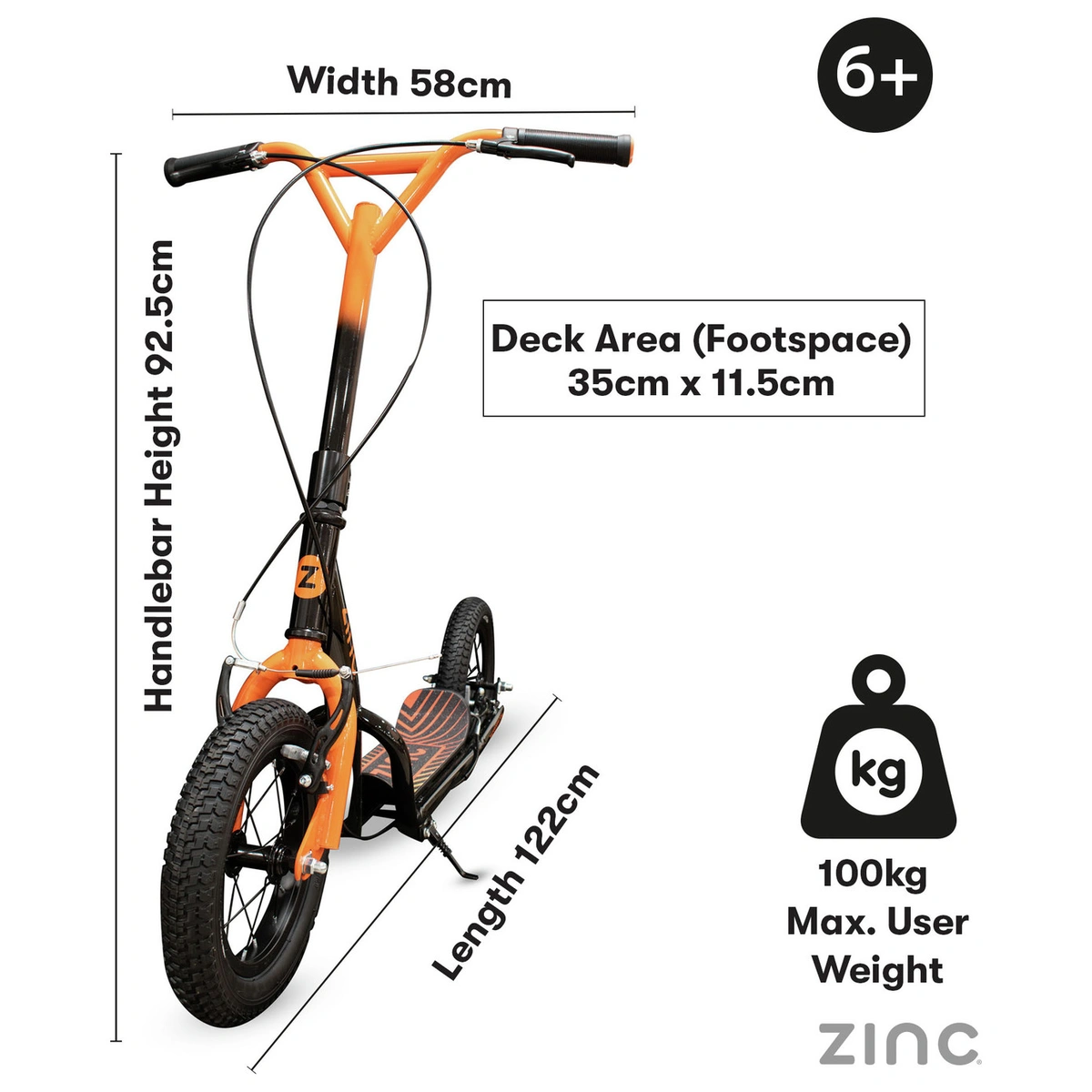 Zinc Radikal Kids BMX Scooter - Orange