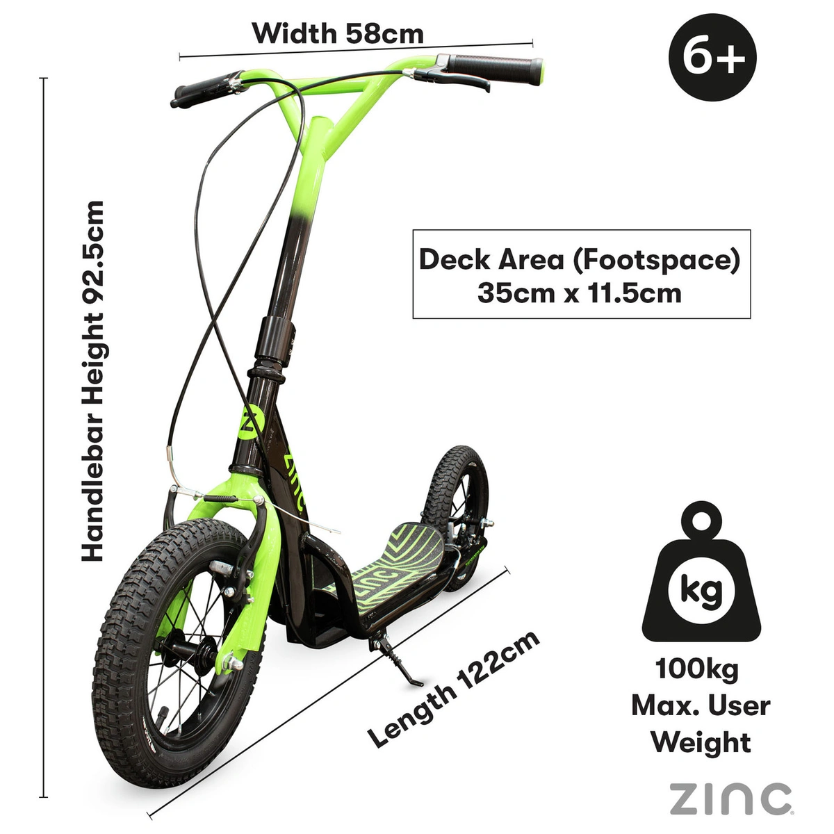 Zinc Radikal Kids BMX Scooter - Green