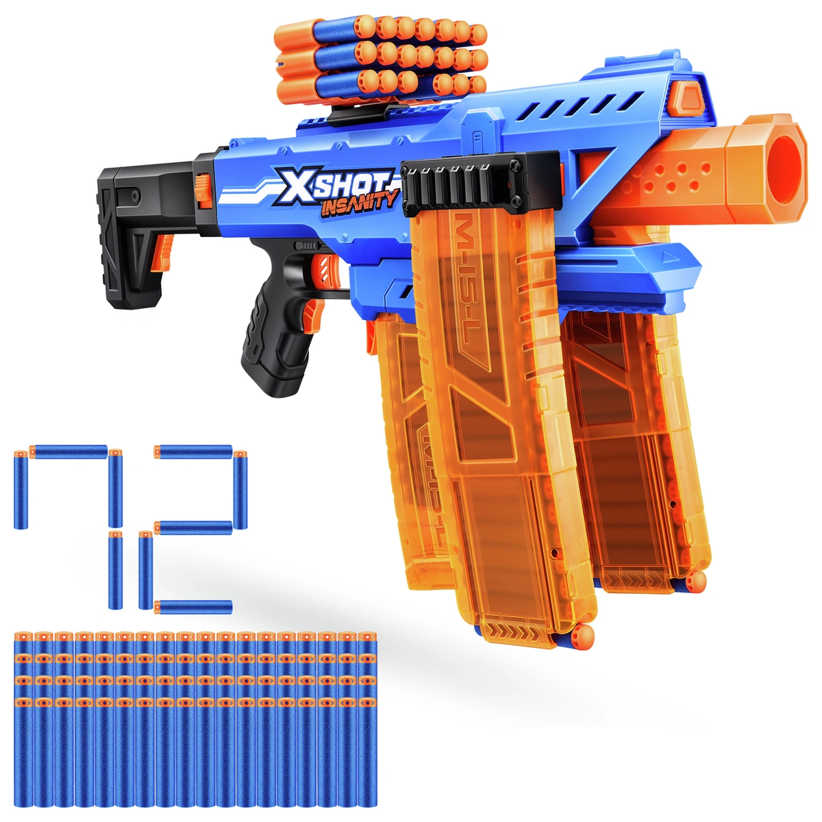 XSHOT Insanity Motorized Clip Mania (72 Darts)