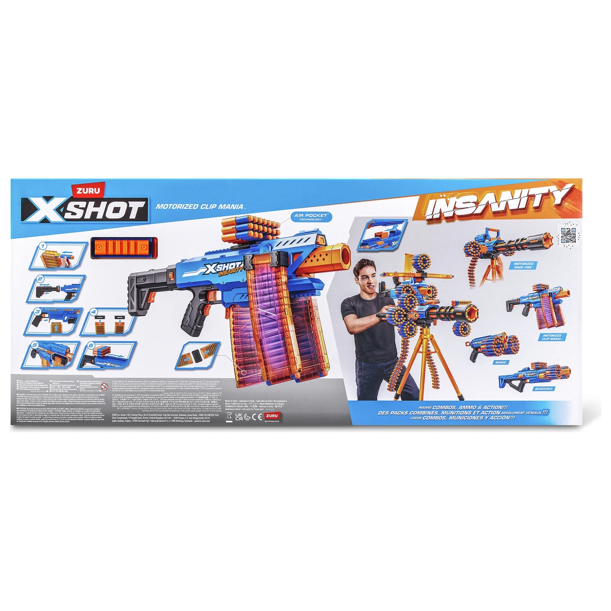 XSHOT Insanity Motorized Clip Mania (72 Darts)