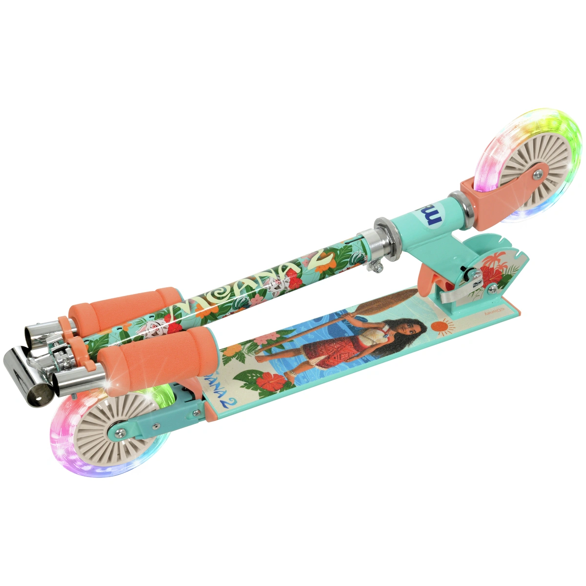Disney Moana 2 Kids Folding Inline Lights Scooter