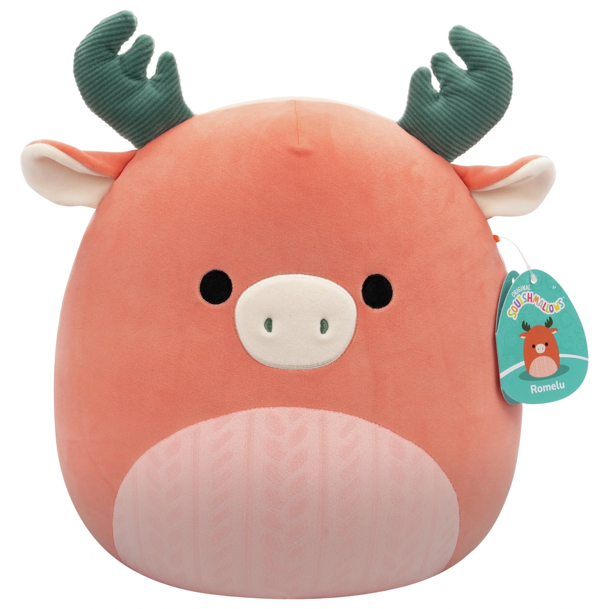 Squishmallows 12 Inch Romelu Peach Moose Plush