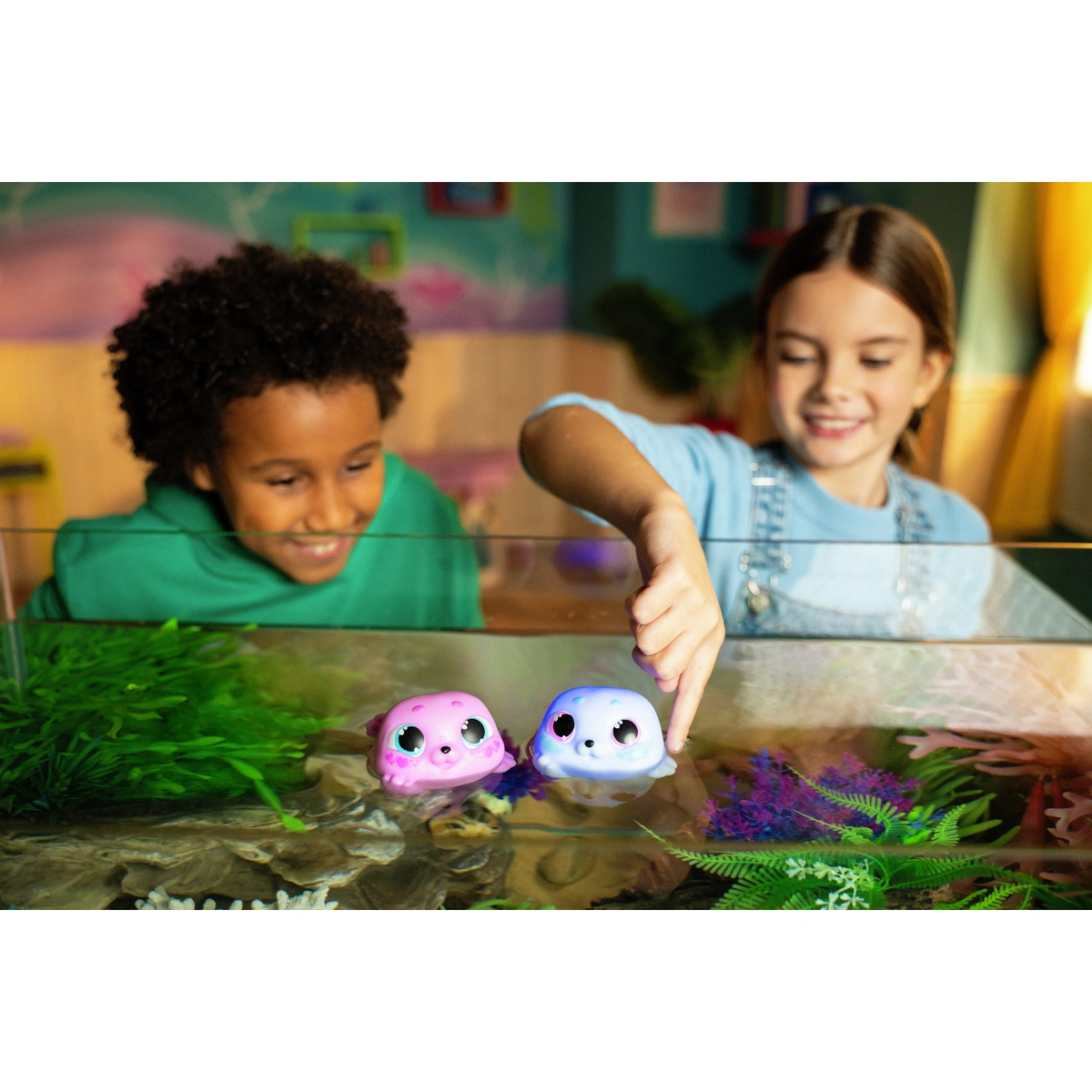 Animagic Let's Glo Blue Stars Seal Plush