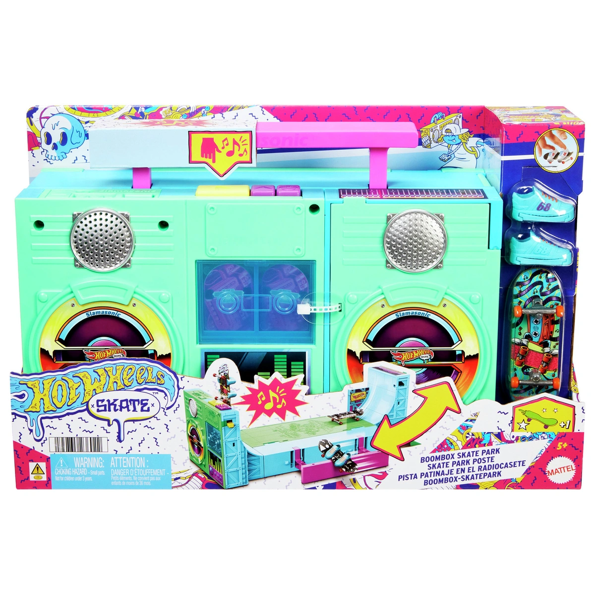 Hot Wheels Skate Boombox Skate Park Playset & fingerboard