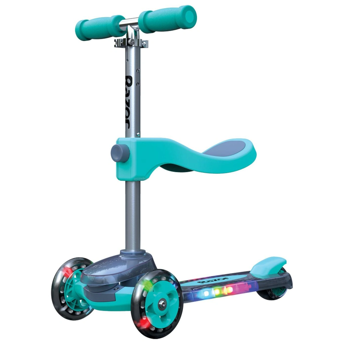Razor Rollie DLX 3 Wheel Kids Scooter With Seat - Teal