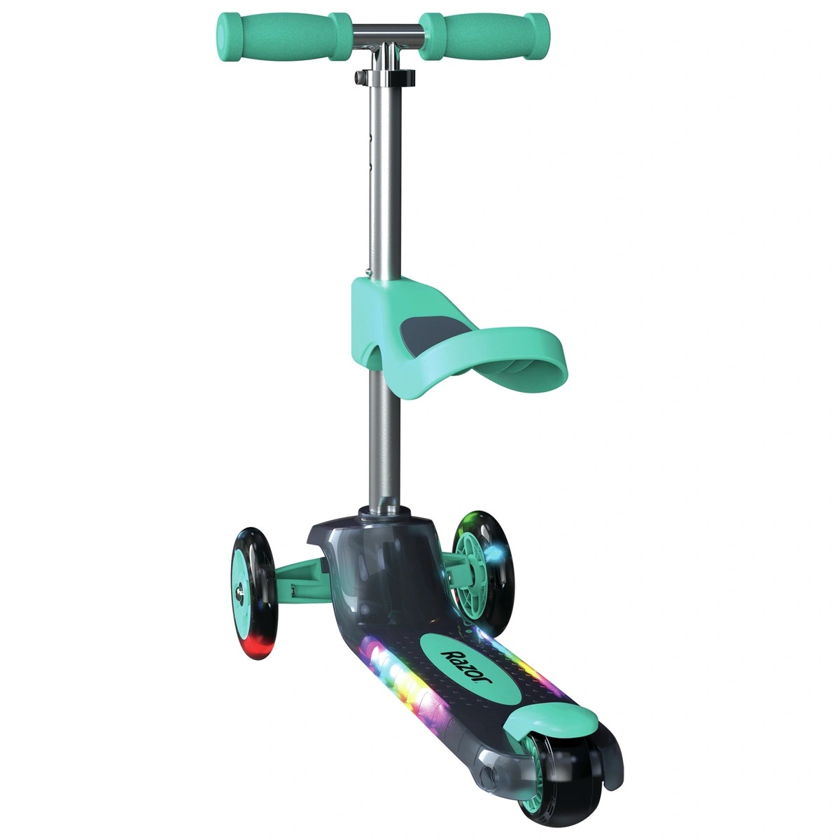 Razor Rollie DLX 3 Wheel Kids Scooter With Seat - Teal