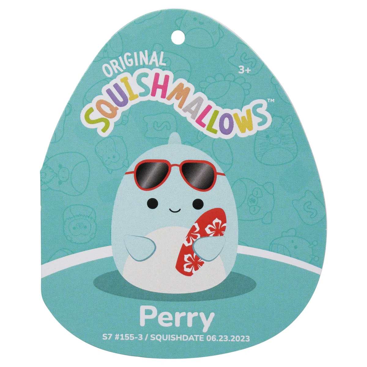 Original Squishmallows 7.5-inch - Perry the Teal Dolphin