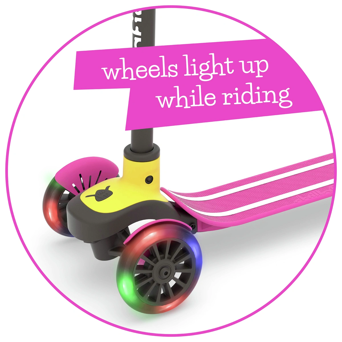 Chillafish Scotti Glow Foldable 3 Wheel Scooter -Pink