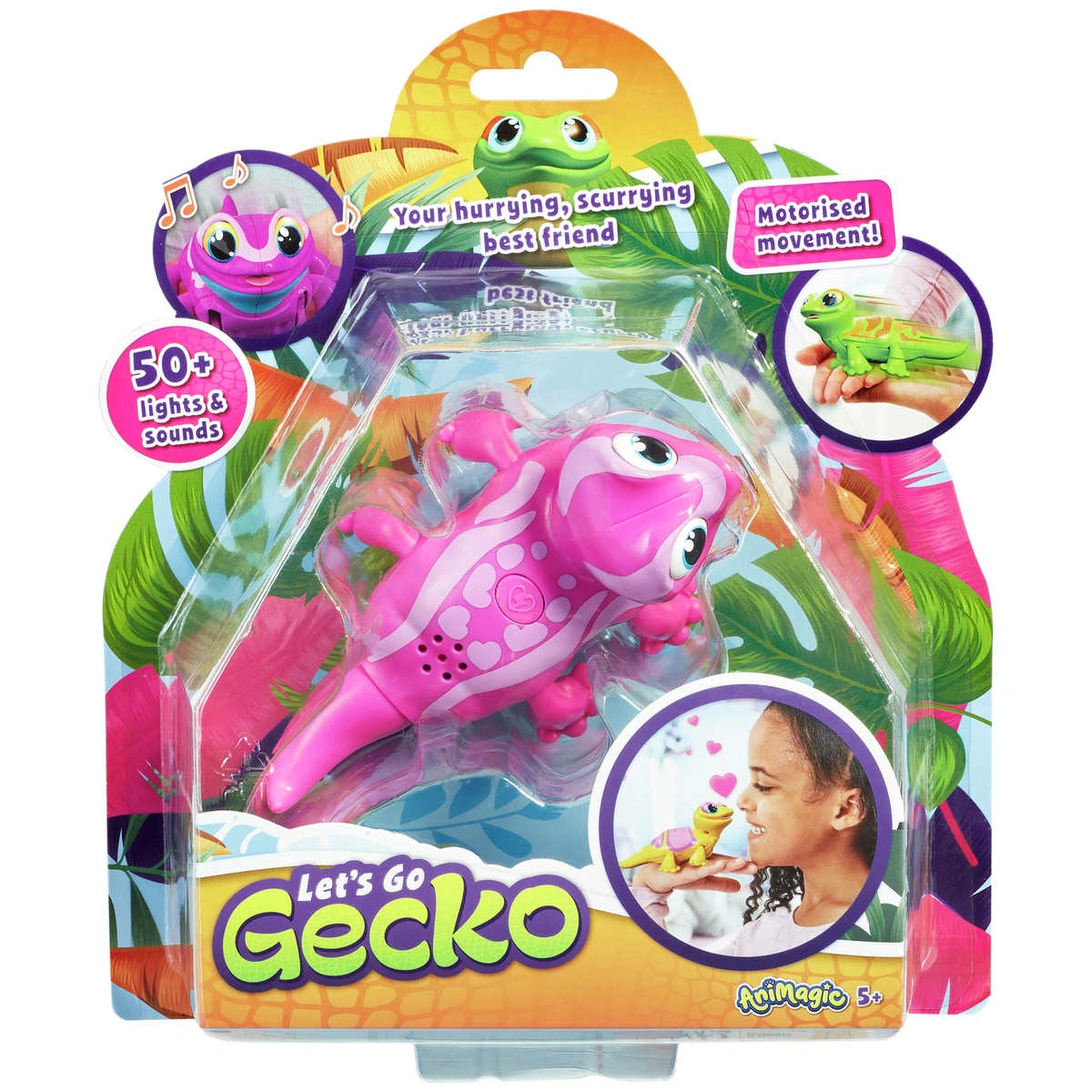 Animagic Let's Go Gecko - Pink