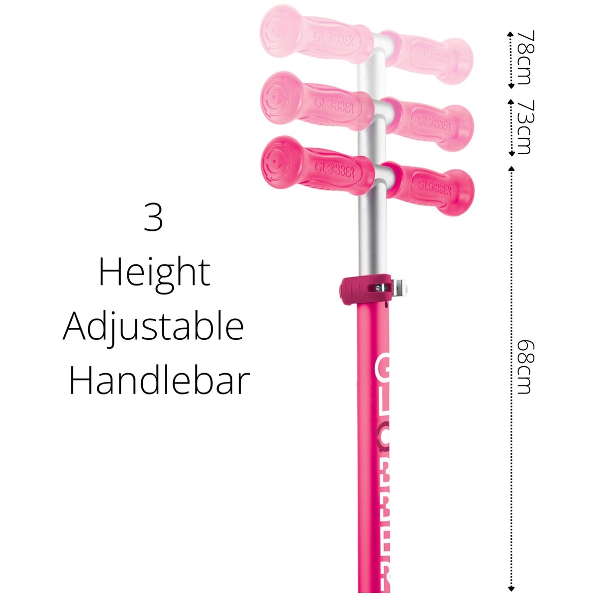 Globber Expert Foldable 3 Wheel Scooter - Pink