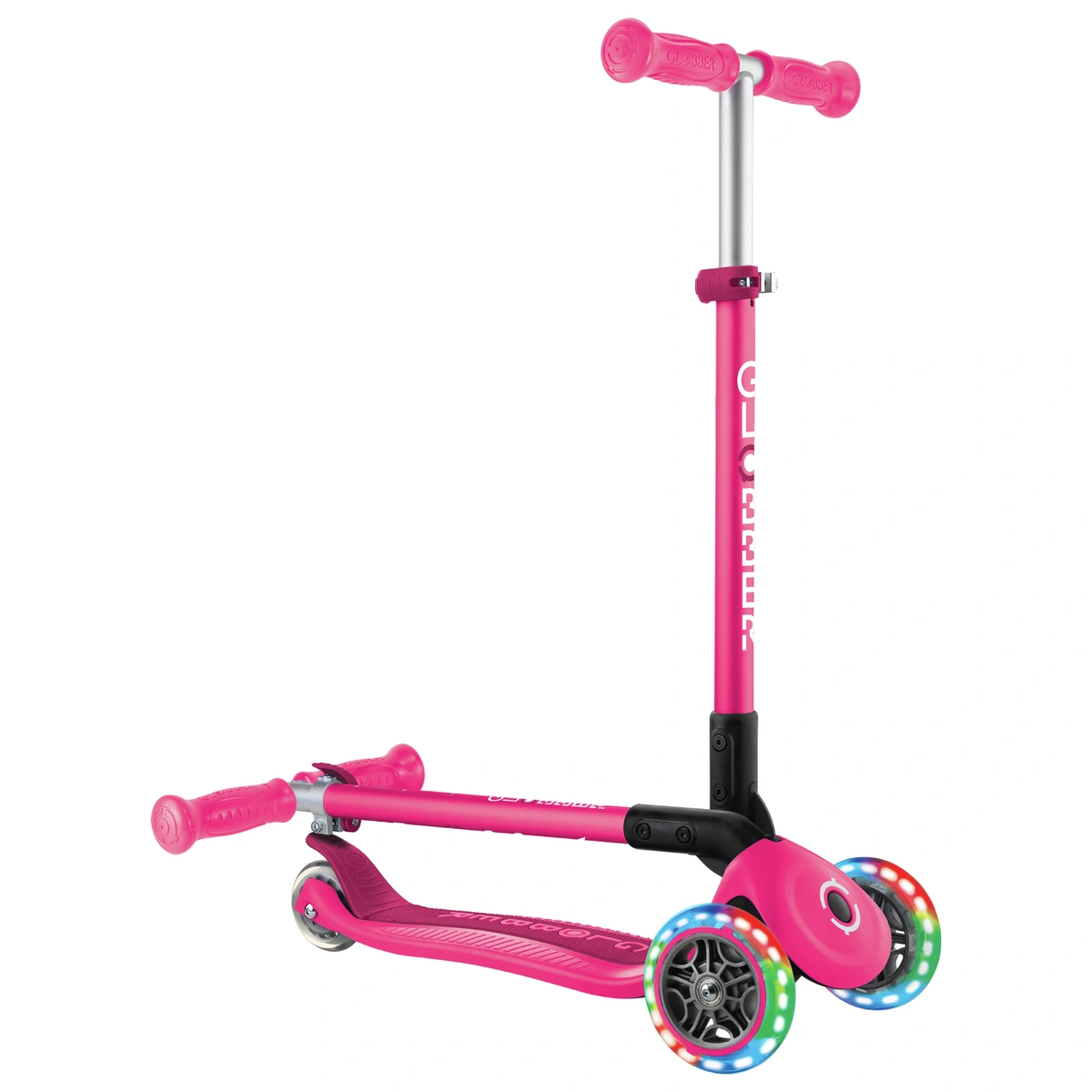 Globber Expert Foldable 3 Wheel Scooter - Pink