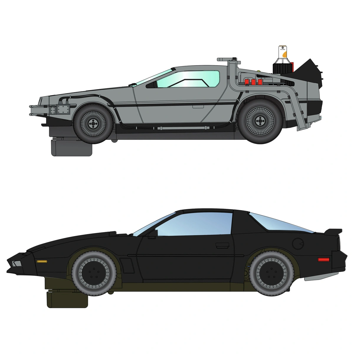 Scalextric 1980s TV  Back to the Future vs Knight -Rider Set