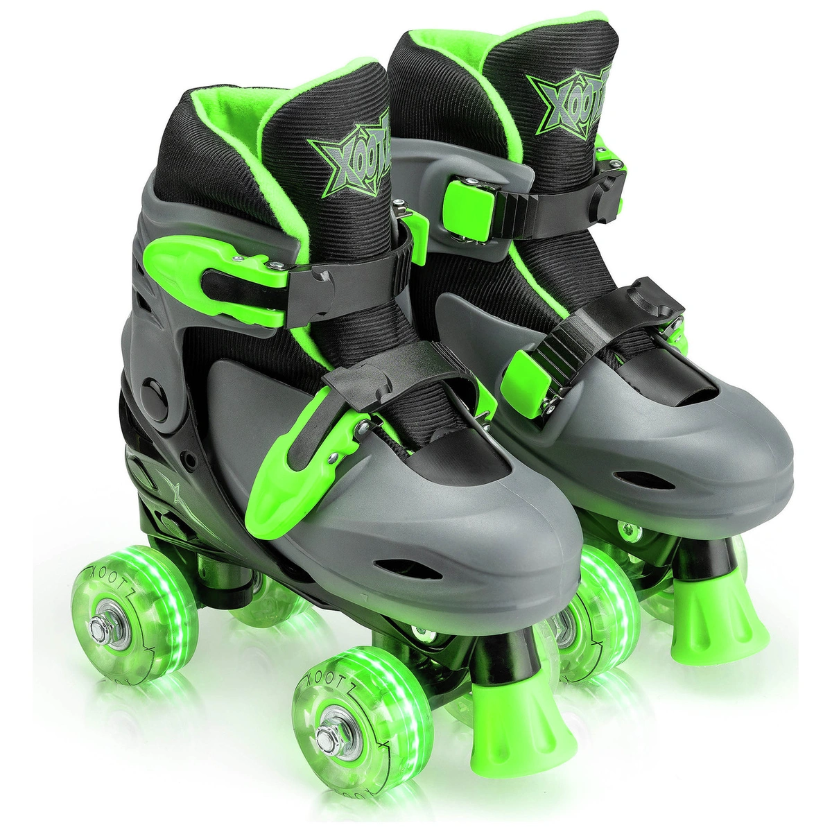 Xootz LED Quad Skates - Green