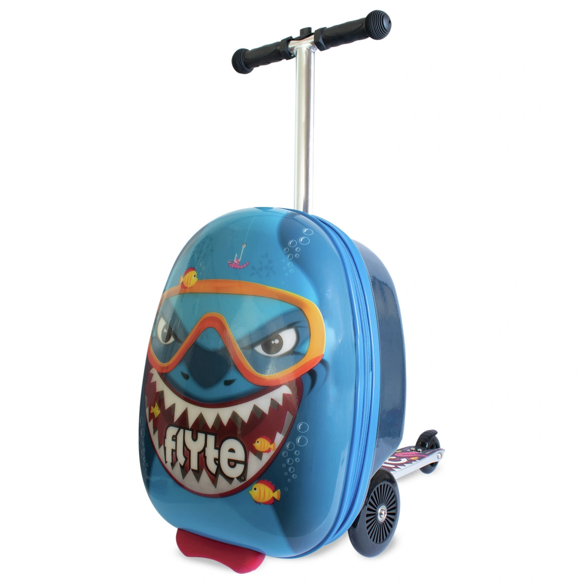 Flyte Stormy The Shark Folding Tri Scooter Suitcase - Blue
