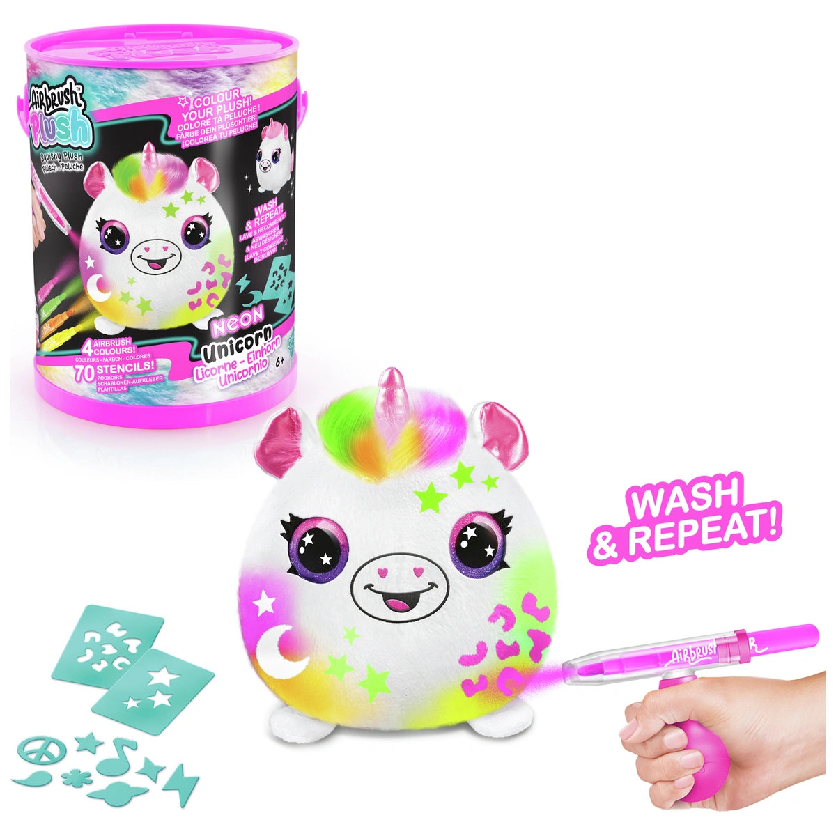 Airbrush Plush Bucket Neon