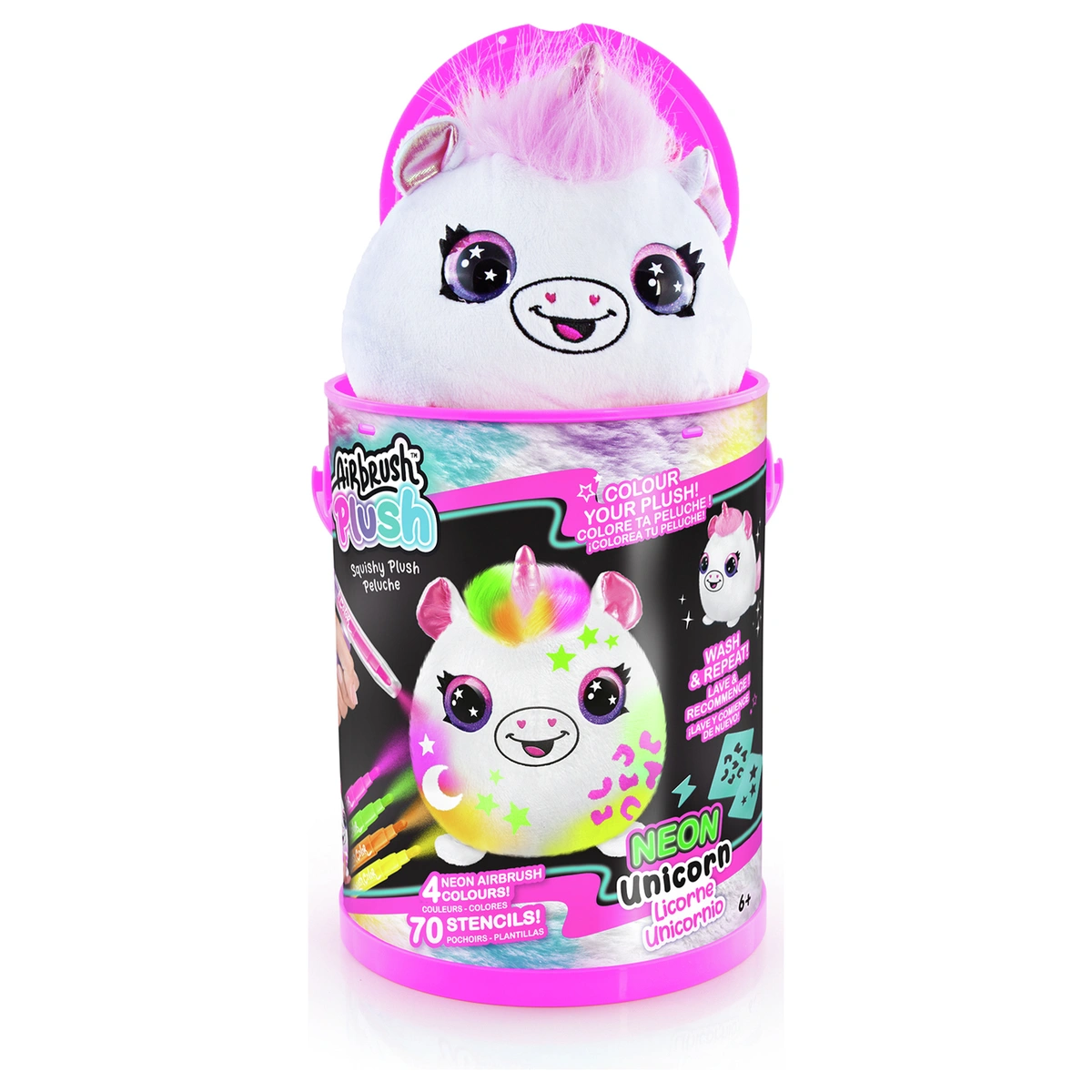 Airbrush Plush Bucket Neon