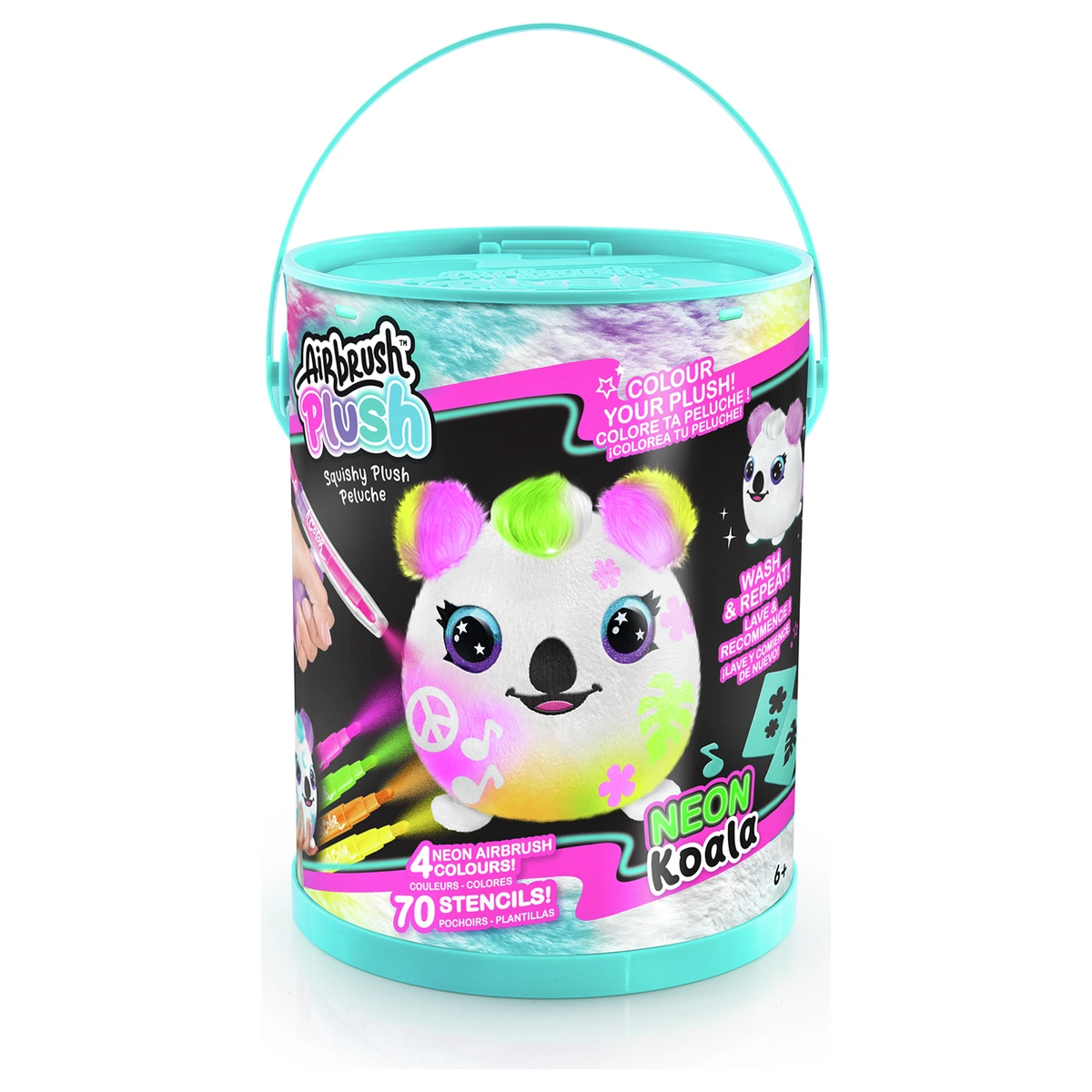 Airbrush Plush Bucket Neon