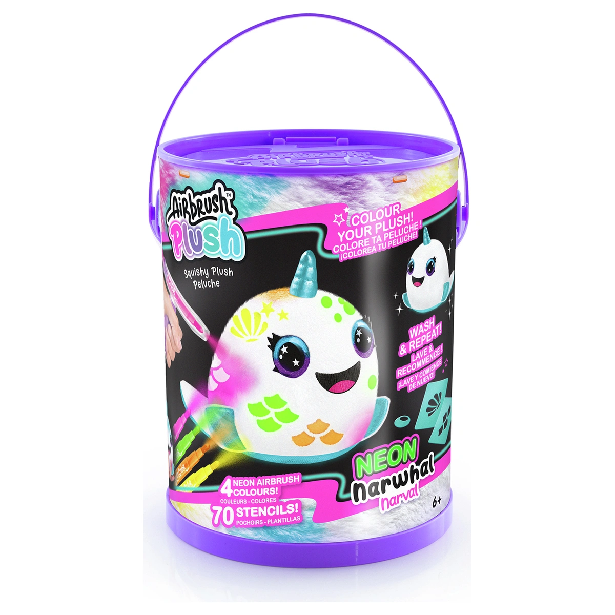 Airbrush Plush Bucket Neon