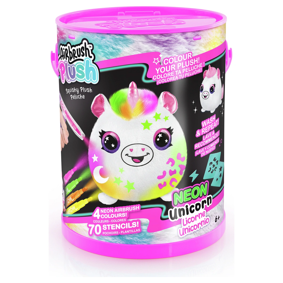 Airbrush Plush Bucket Neon