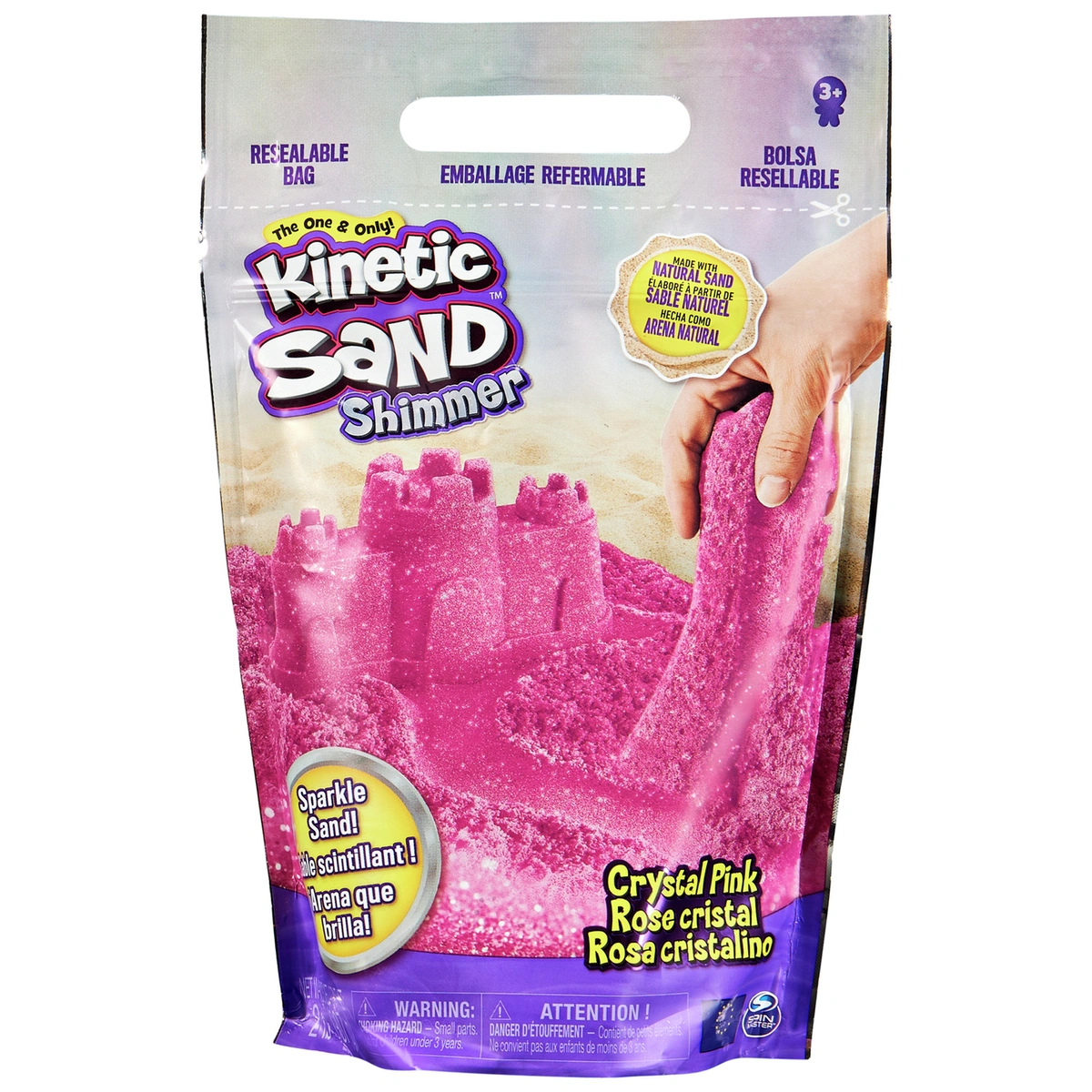 Kinetic Sand Shimmer Crystal Pink 907g Bag