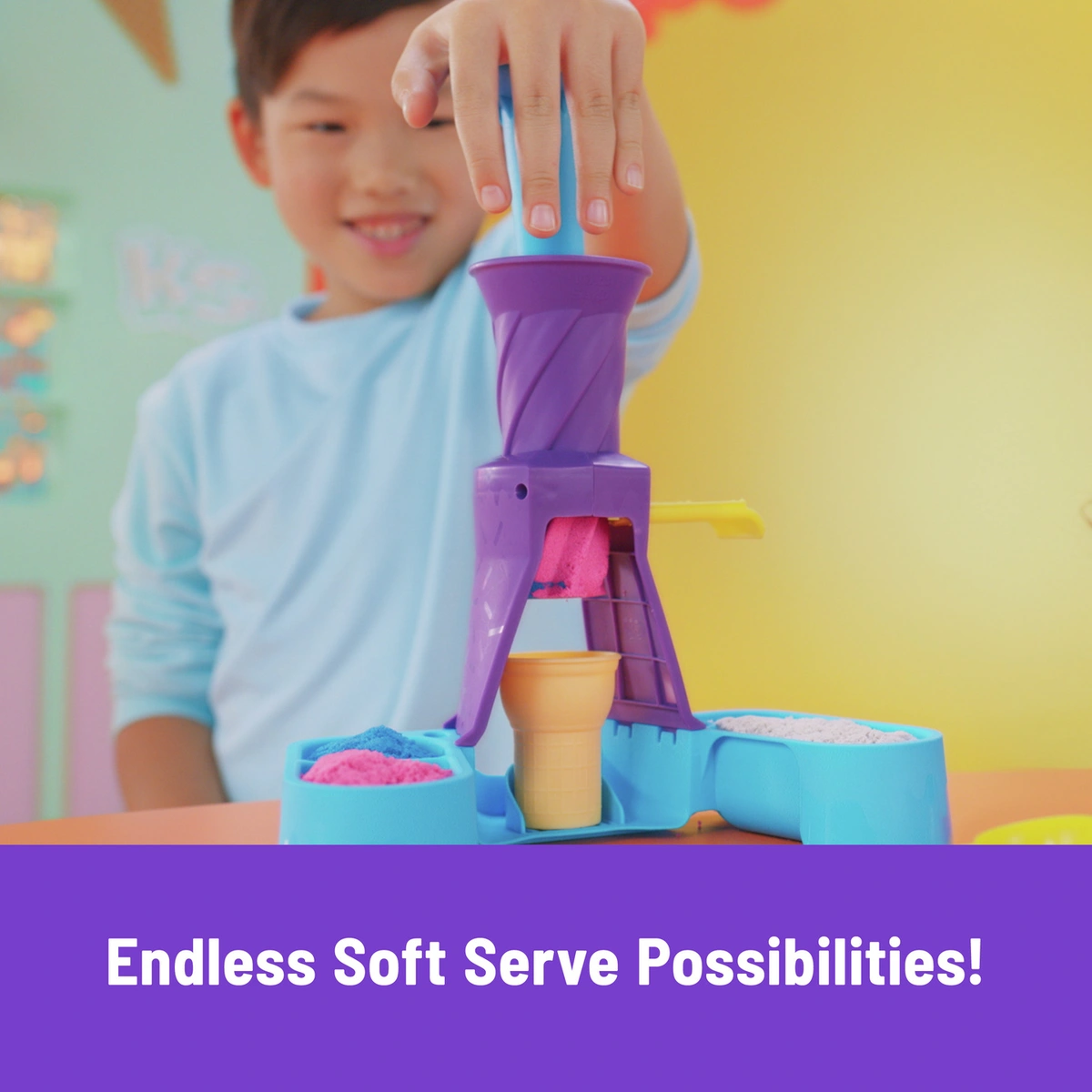 Kinetic Sand Soft Serve Ice Cream Station Playset