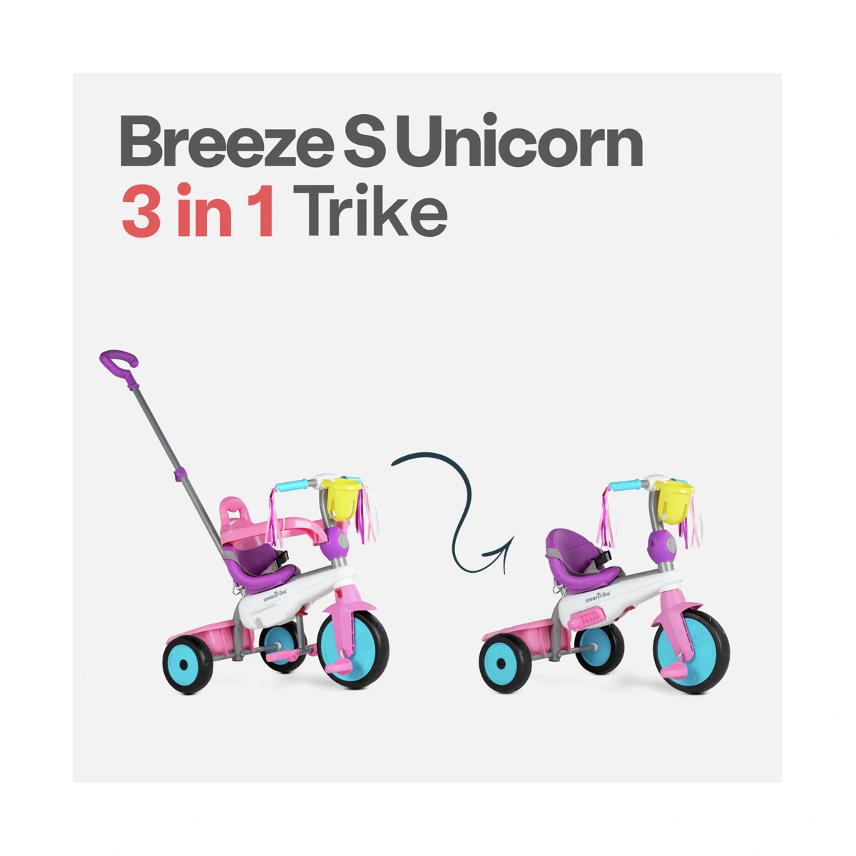 SmarTrike Breeze 3-in-1 Toddler Trike - Unicorn