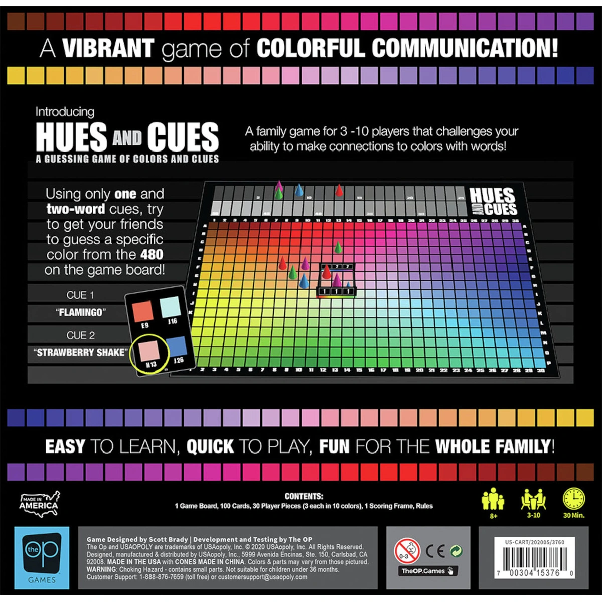 USA-OPOLY Hues and Cues Strategy Game