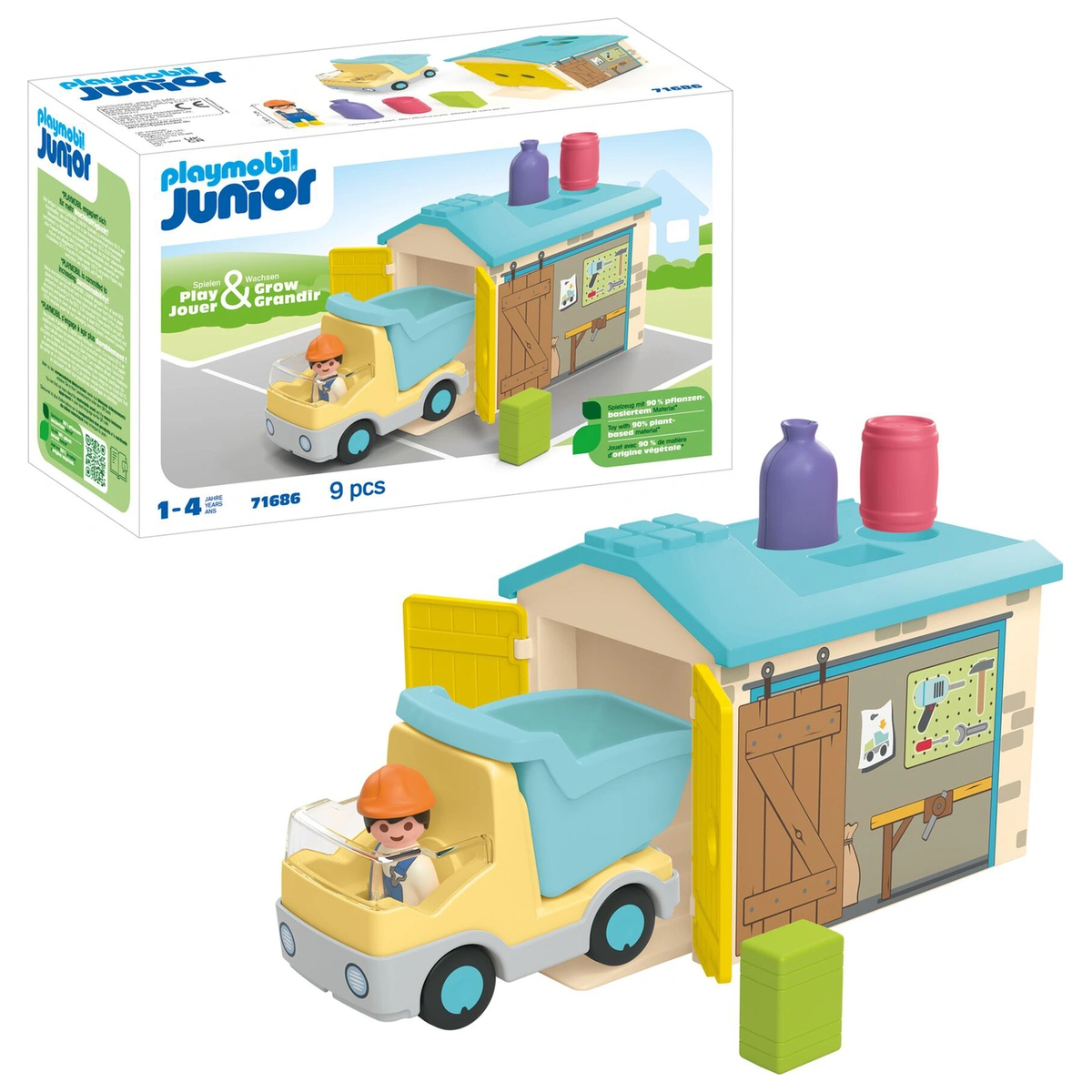 PLAYMOBIL 71686 JUNIOR:Construction Truck and Sorting Garage