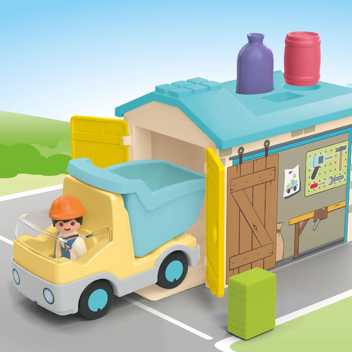 PLAYMOBIL 71686 JUNIOR:Construction Truck and Sorting Garage