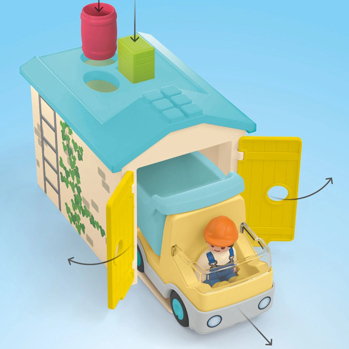 PLAYMOBIL 71686 JUNIOR:Construction Truck and Sorting Garage