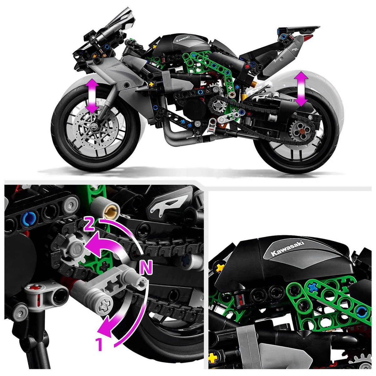 LEGO Technic Kawasaki Ninja H2R Motorcycle Toy Vehicle 42170