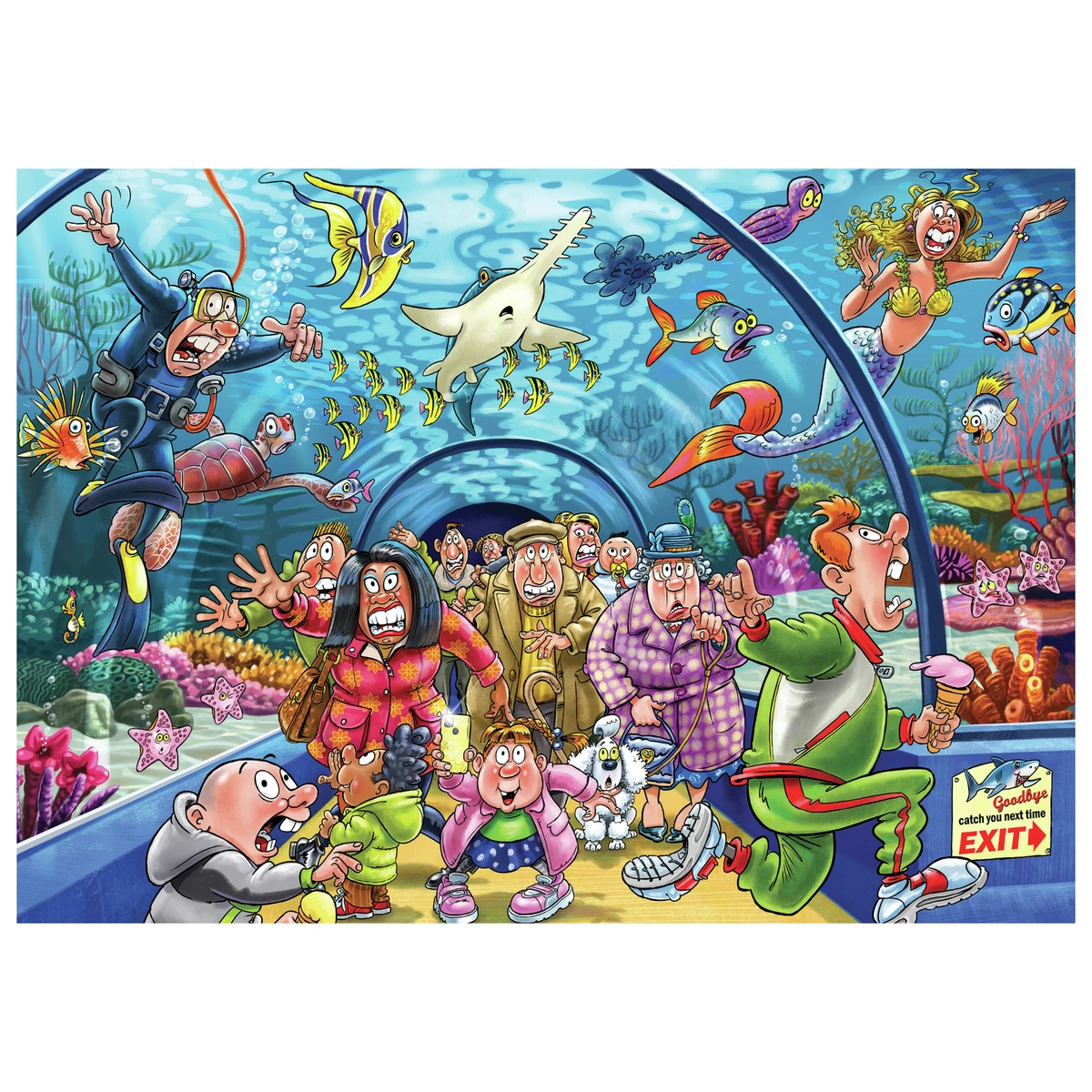 Wasgij Original 43 Aquarium Antics 1000 Piece Jigsaw Puzzle