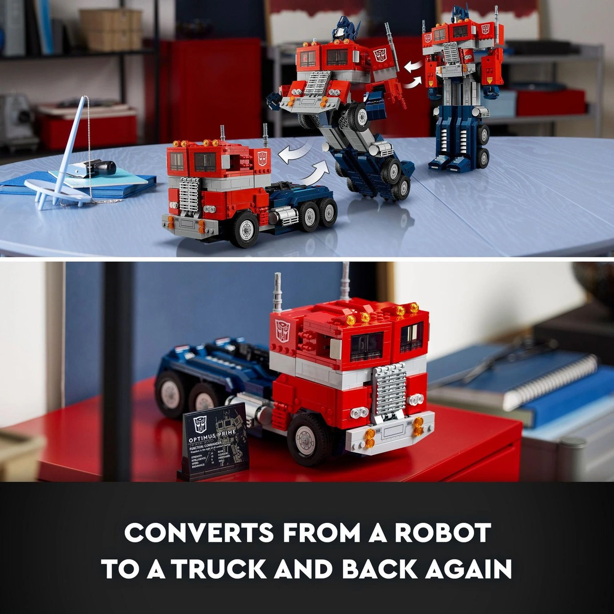 LEGO Icons Optimus Prime Transformers Robot Model Set 10302